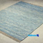 Persian Handmade Moroccan Style Rug Blue - Edge view showing border and finishing