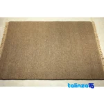 Handwoven Carpet Modern Design Brown - Corner detail showing binding and edges