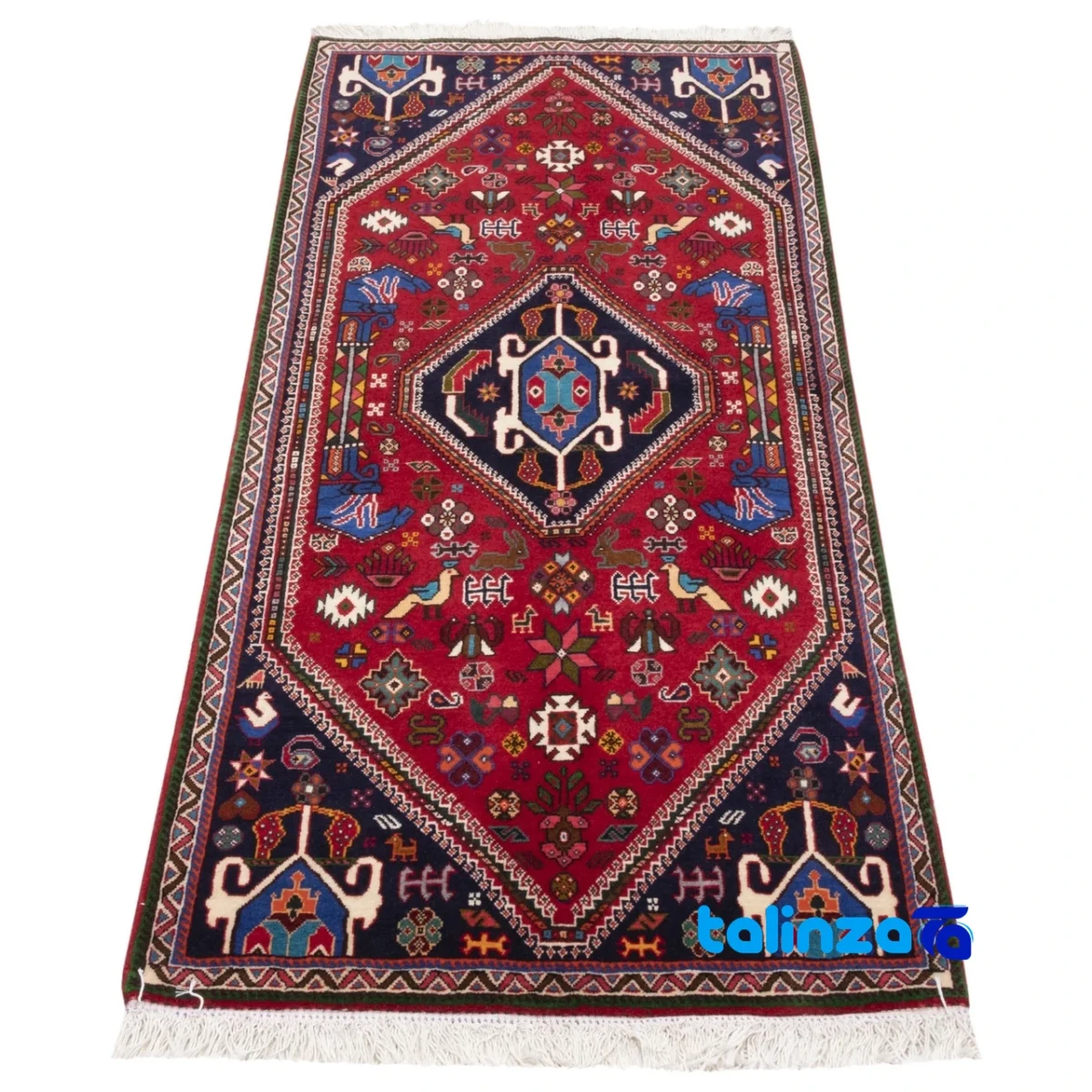 Corner detail of Persia Handwoven Carpet Stylish Design Hand wash binding and edges