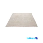 Rust Handwoven Rug Cream Tile Design border and finishing (Edge view)