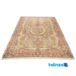 C Persia Handwoven Rug Elegant Floral Design binding and edges (Corner detail)