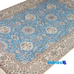 Nain Royal Handwoven Carpet Blue - Edge view showing border and finishing