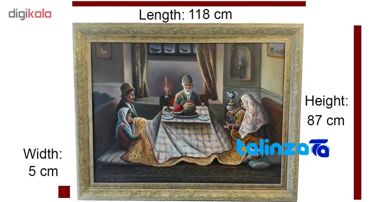 Oil Painting Yalda Night Canvas 5000 grams - Detail view showing finish and material