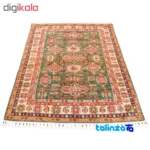 C Persia Handwoven Rug Geometric Design Green border and finishing (Edge view)