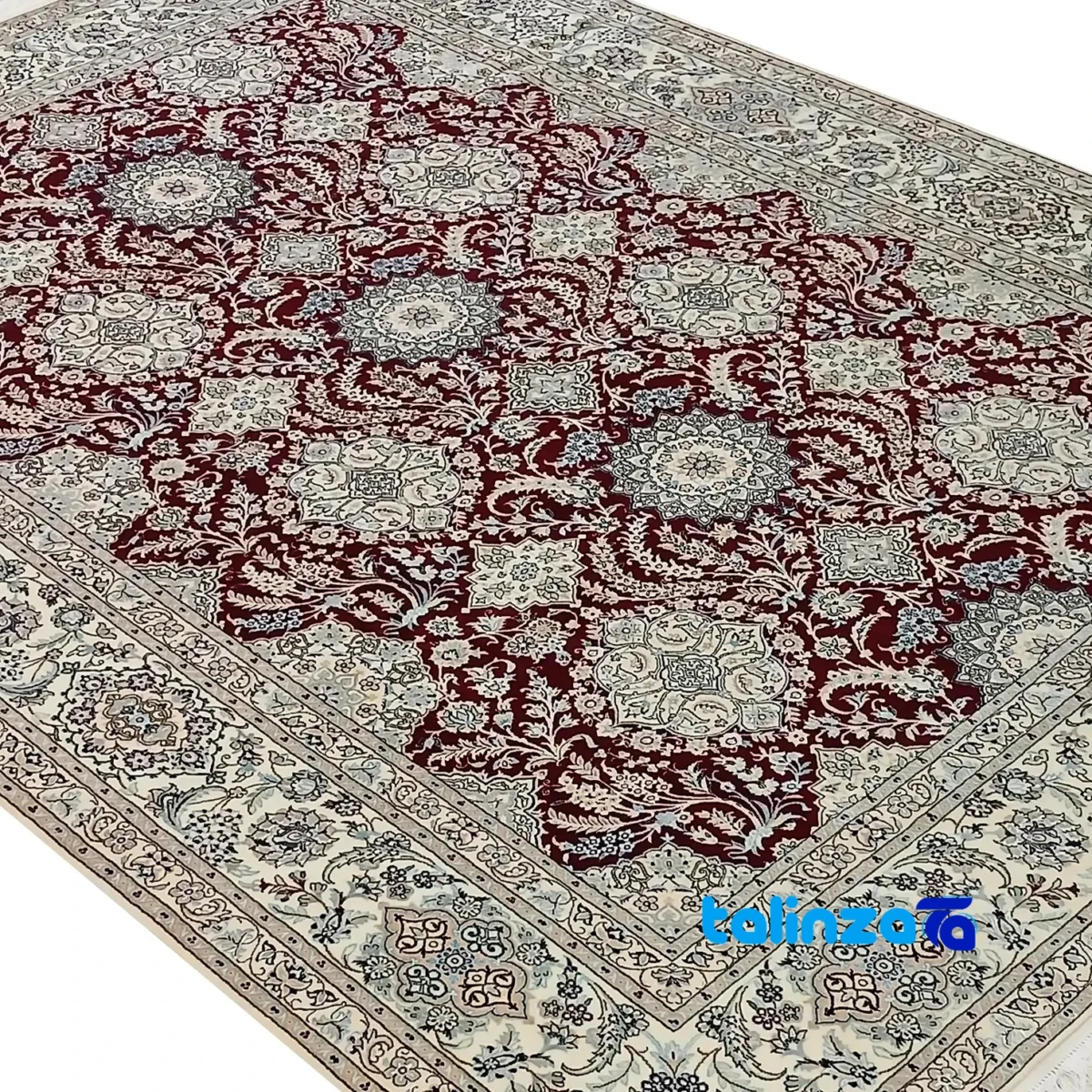 Nain Royal Handwoven Carpet Luxurious Red Hand washable border and finishing (Edge view)