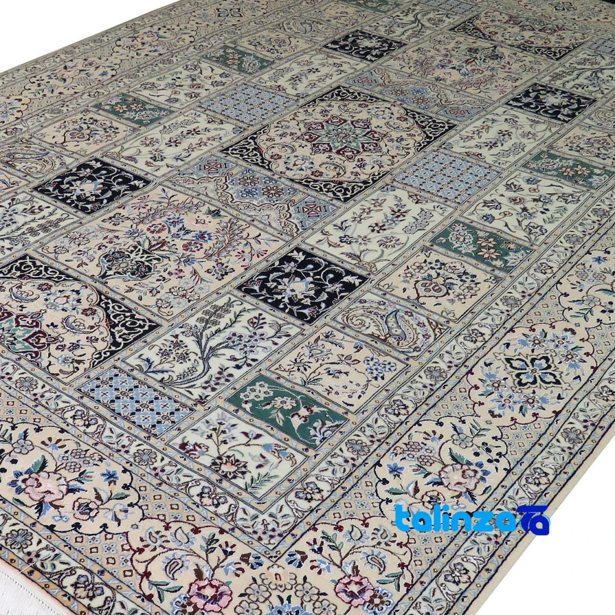 Nain Handwoven Rug Rectangular Colorful Design border and finishing (Edge view)