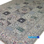 Nain Handwoven Rug Rectangular Colorful Design border and finishing (Edge view)