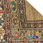 Handwoven Carpets NKP Traditional Brown Design Hand wash only - Corner detail showing binding and edges