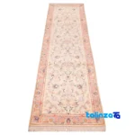 Cypress Persian Handwoven Runner Rug Cream 280x77x1 cm binding and edges (Corner detail)