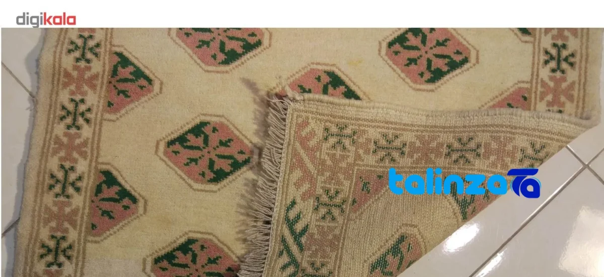 Narminkasa Handwoven Carpet Turkmen Design 120 x - Corner detail showing binding and edges
