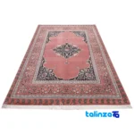 Corner detail of C Persia Handwoven Area Rug - Rich Copper Design binding and edges