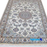 Nain Handwoven Rug 1. Elegant Design - Edge view showing border and finishing