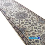 Nain Handwoven Carpet Runner Traditional Design Cream border and finishing (Edge view)