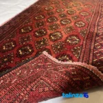 Baloch Handwoven Area Rug Red - Edge view showing border and finishing