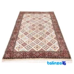 Cypress Handwoven Area Rug Elegant Cream Design - Corner detail showing binding and edges