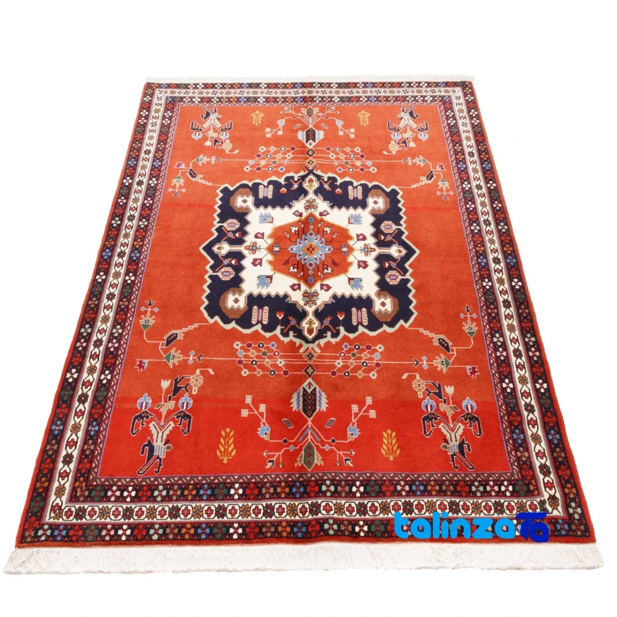 Edge view of C Persia Handwoven Rug Stunning Design border and finishing