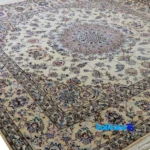 Nain Handwoven Carpet Square Design Luxurious 205x200x0. border and finishing (Edge view)