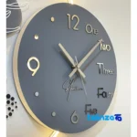 Elensi Wall Clock Green with Numeric and Letter Indicators - Detail view showing movement rear mount