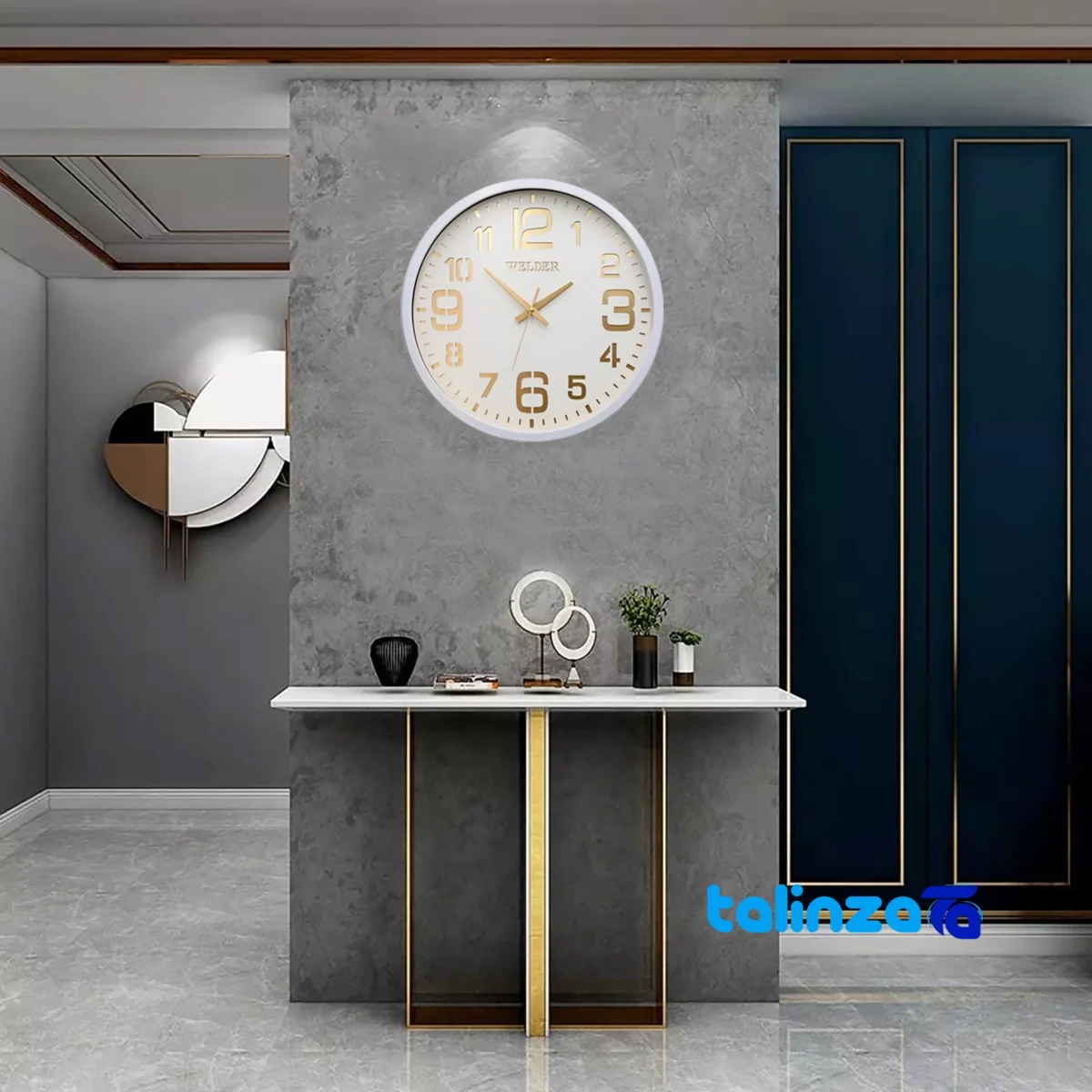 Detail view of Wilder Wall Clock Model 607 Stylish Design movement and rear mount