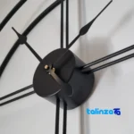 Detail view of Metal Wall Clock Model D460 Stylish Design movement and rear mount