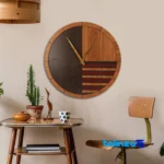 Detail view of MC Wall Clock Stylish Design Classic Analog movement and rear mount