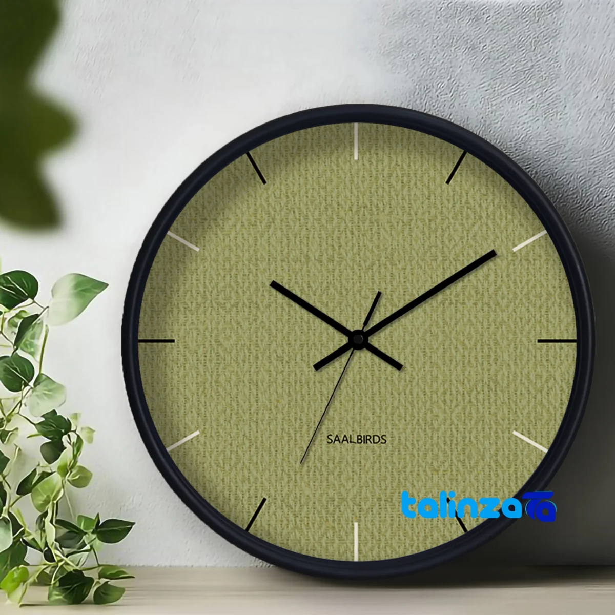 Sal Birds Wall Clock CW-624 Elegant Design - Mounting detail showing back panel and hook