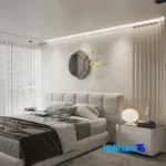Detail view of Elensi Wall Clock Monica Quartz Design movement and rear mount