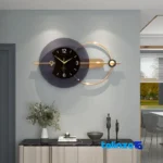 Detail view of Elensi Wall Clock Satin Finish Quartz movement and rear mount