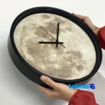 Sal Birds Wall Clock Full Moon Design - Mounting detail showing back panel and hook