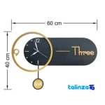 Detail view of Art Novin Modern Wall Clock Stylish Design Quartz movement and rear mount