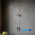 Detail view of Elensi Wall Clock Mars Quartz Design movement and rear mount