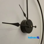 Metal Wall Clock D160 Stylish Design 700x600x70 mm - Mounting detail showing back panel and hook