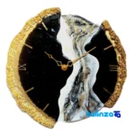 Resin Wall Clock Three-Piece Deformed Design - Detail view showing movement and rear mount