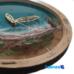Resin Wall Clock Butterfly Design 35x35x5 cm - Detail view showing threads close-up and texture