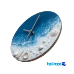 Mounting detail of Beach Design Resin Wall Clock 20x20x1 cm back panel and hook