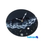 Resin Wall Clock Night Ocean Design back panel and hook (Mounting detail)