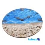 Handcrafted Resin Wall Clock Beach Design packaging security (Seal view)