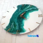 Resin Wall Clock Decorative Design with Key Holder - Mounting detail showing back panel and hook