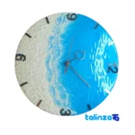 Handcrafted Resin Wall Clock Beach Theme back panel and hook (Mounting detail)