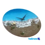Resin Beach and Ocean Wall Clock 35x35x1 cm movement rear mount (Detail view)
