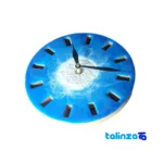 Ocean Island Resin Wall Clock - Detail view showing movement and rear mount