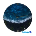 Detail view of Ocean Shore Resin Wall Clock movement and rear mount
