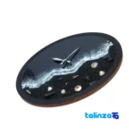 Resin Art Wall Clock Night Sea Design threads close-up and texture (Detail view)