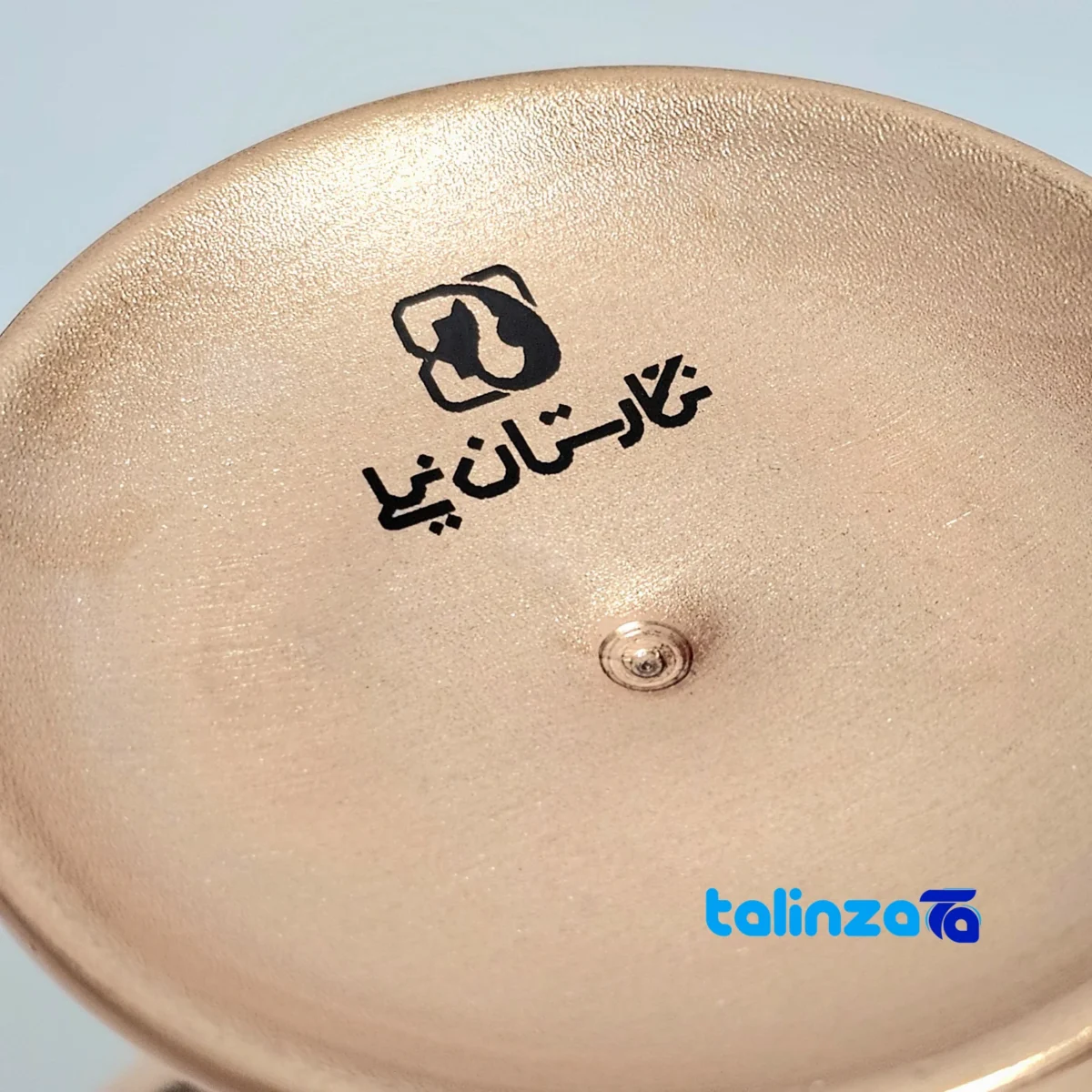 Negaristan Copper Nut Bowl Blue Diamond Cut finish and material detail view)