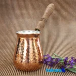 ZH217.1 Copper Coffee Pot Handcrafted finish and material detail view)