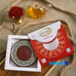 Detail view of Aghile Super Negin Saffron Premium Quality threads close-up and texture
