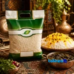 Packaging view of Hashemi Tarom Rice Premium Excellent bag seal and material