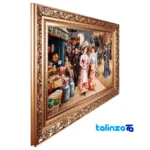 Edge view of Si Persia Handwoven Carpet Wall Art Scenic Design border and finishing