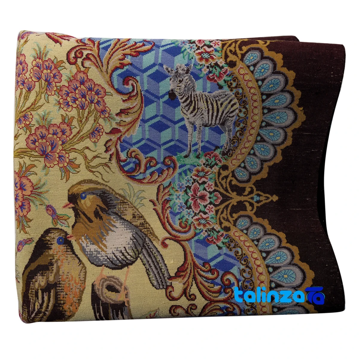 Detail view of Handmade Nature Animal Tapestry Art Design finish and material