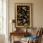 Edge view of C Persia Handwoven Tapestry Hunting Scene border and finishing